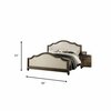 Homeroots 59 x 88 x 66 in. Baudouin Queen Size Bed Beige Linen and amp; Weathered Oak 285904